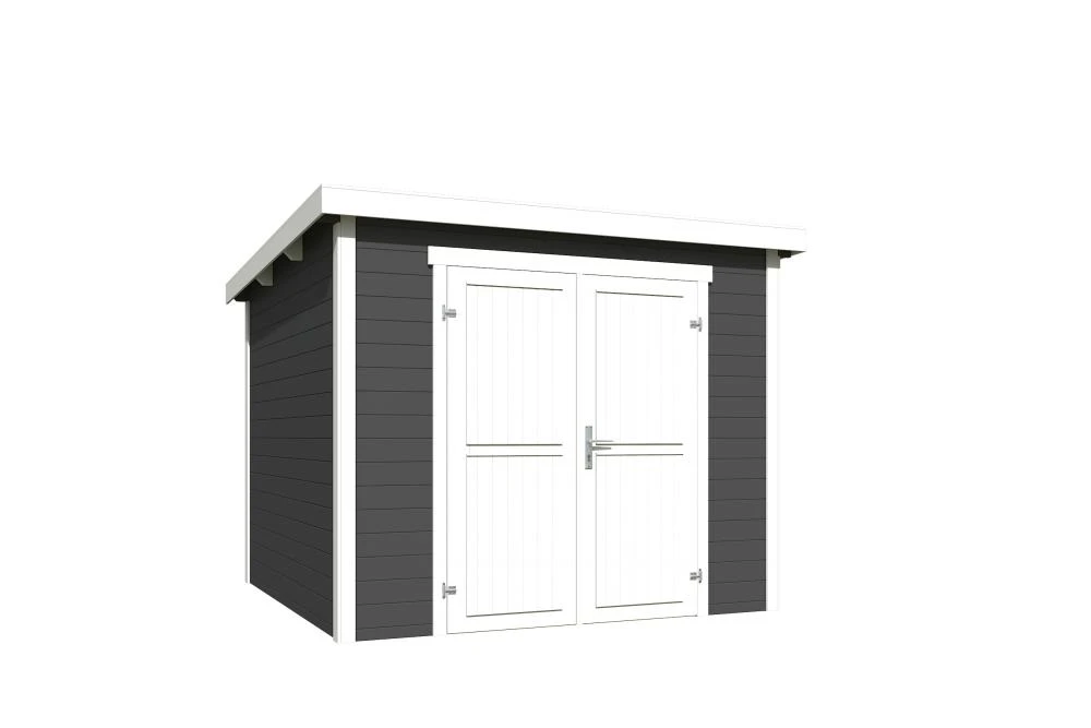 Outdoor Life Blokhut Mila Carbon Grey-Wit 250 x 250 cm - Afbeelding 2